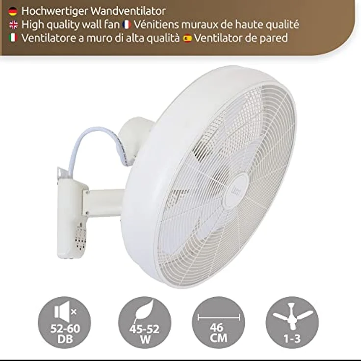 Wandventilator Breeze Wall Weiß mit Fernbedienung – Bild 3