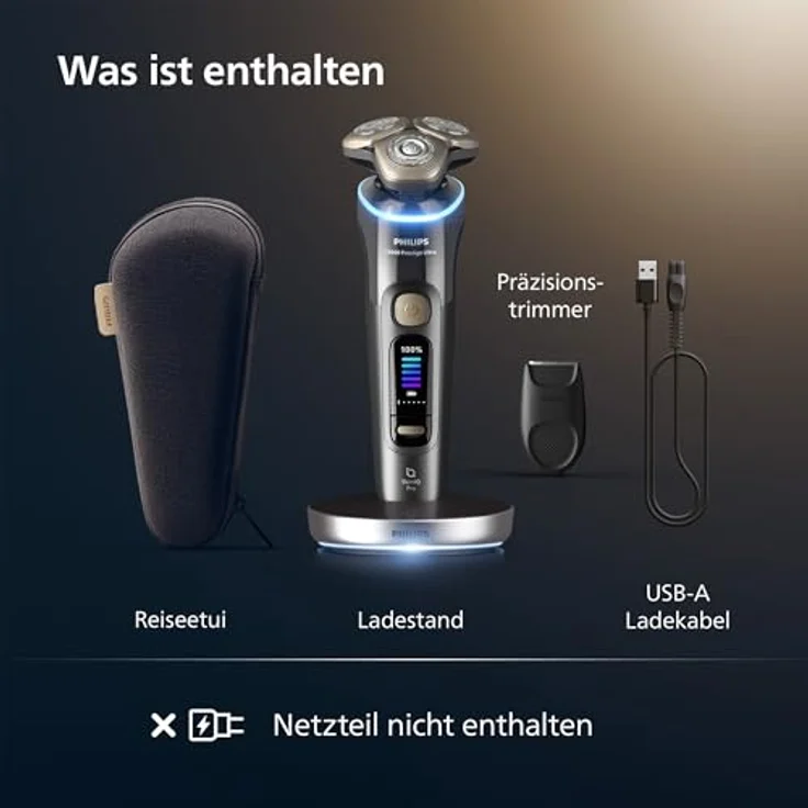 PHILIPS XP9402/11 Elektrorasierer i9000 Prestige Ultra, NanoTech Dual Precision-Klingen, Dreifach-Lift & Cut-System, anthrazit, ohne Reinigungsstation – Bild 7