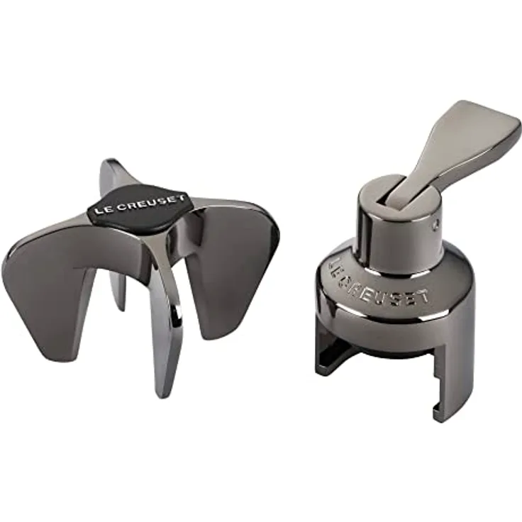 LE CREUSET Sekt-Set, Champagner-Kronenversiegelung & Champagnerstern, schwarzes Nickel-Finish