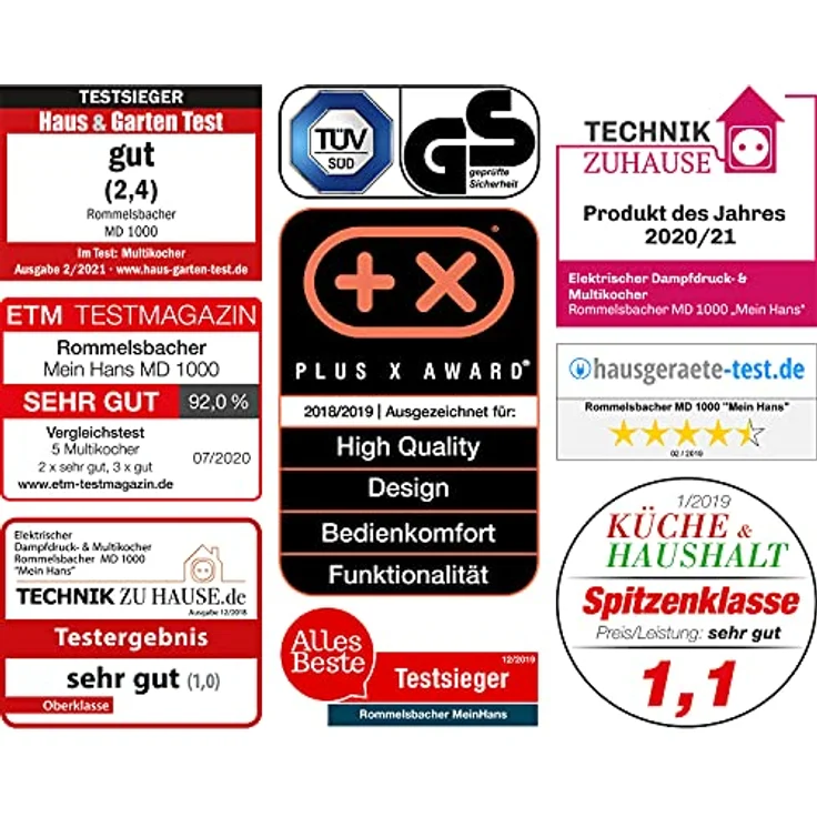Rommelsbacher Elektrischer Dampfdruck- & Multikocher MD 1000 'MeinHans' Das Original, 14 Automatik-Programme, von 40 °C bis 170 °C regelbar, 2 Dampfdruckstufen, antihaftbeschichteter 6 Liter Topf, 1200 Watt – Bild 2