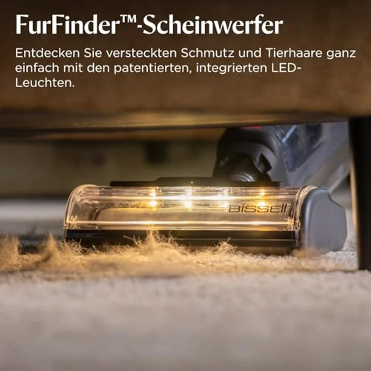 BISSELL Crosswave OmniForce EdgeFind, kabelloser Nass- und Trockensauger mit Wischfunktion, FurFinder LED-Leuchten, ZeroGap-Reinigung, 350m² Multiflächenreinigung, 4325N – Bild 5