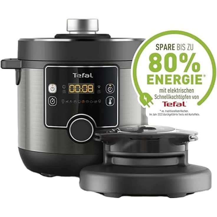 Tefal Multikocher CY7788 Turbo Cuisine & Fry, 1090 W, 7,6 l Schüssel, Schnellkochfunktion, 10 aut. Kochprogramme, 4 Extra Crisp Programme, Schwarz - Preisvergleich – Bild 2