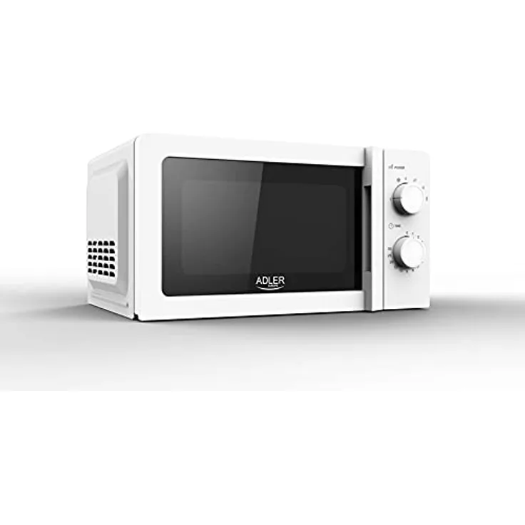 JUNG ADLER AD6205 Mikrowelle Klein, 20 L Garraum, Kompakte Mini Mikrowellengerät, 30 Min Timer, Auftaufunktion, 700W, 5 Stufen, Platzsparend, Mechanische Steuerung, 44,6 x 34 x 24,3 cm