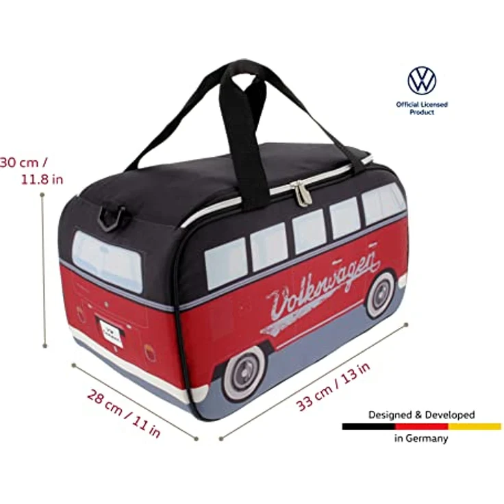 Brisa VW Collection Volkswagen Bulli Bus T1 Kühltasche 25 Liter Motiv, schwarz, rot – Bild 4