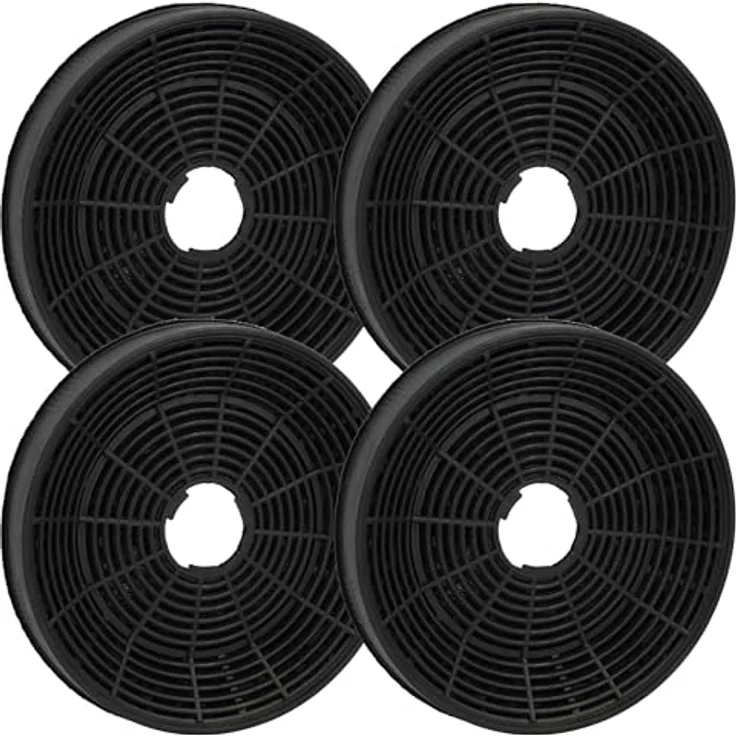 vhbw 4x Aktivkohlefilter kompatibel mit Jan Kolbe Multi65.2CN 101104203 Dunstabzugshaube - 16 cm, schwarz – Bild 1