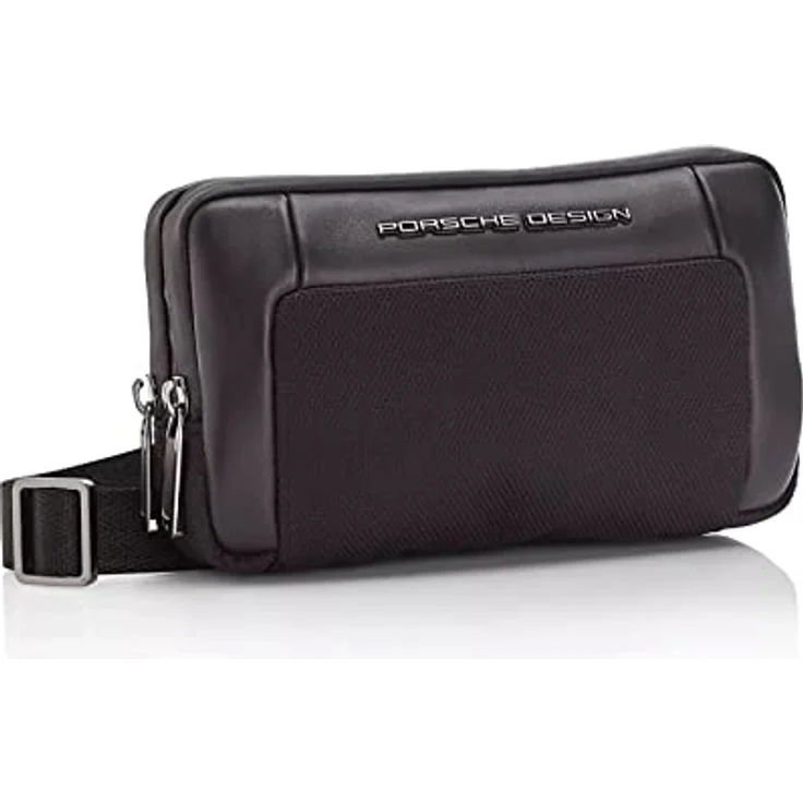 Porsche Design Roadster Umhängetasche, 100% Leder, 20 cm x 4 cm x 12 cm, schwarz – Bild 1