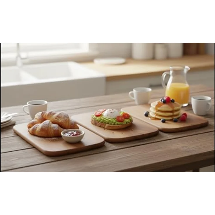 Zassenhaus Frühstücksbrettchen Holz | 2er Set | aus Akazie | Brotzeitbrett | pflegeleicht | robust | 22 x 15 cm – Bild 6