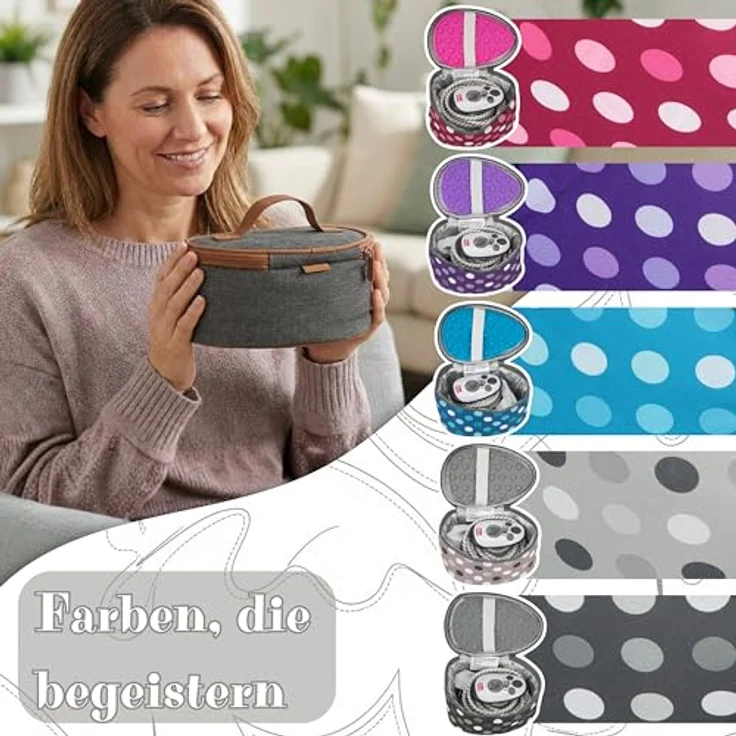 Semplix Prym Mini-Dampfbügeleisen Set, Reisebügeleisen mit Tasche und Silikonablage anthrazit/grau, 343 W – Bild 5
