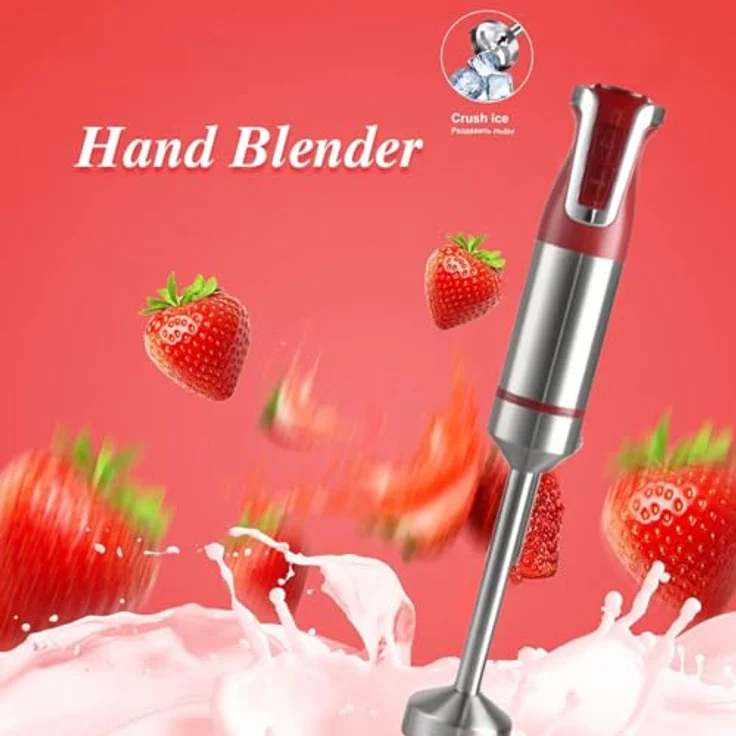 Royalty Line Stabmixer 800W rot mit Geschwindigkeitsregler und variablen Geschwindigkeitsstufen – Bild 6