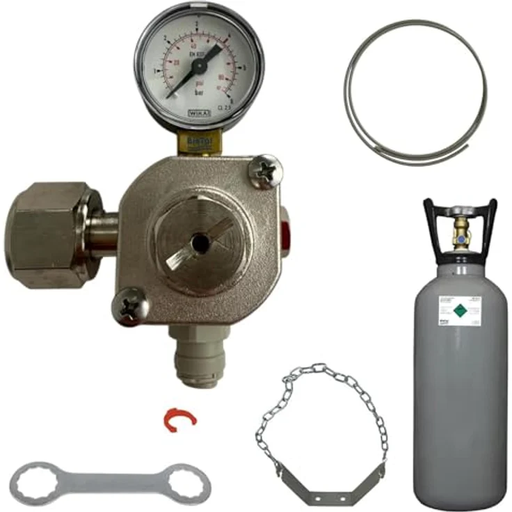 BieTal® MINI Umrüstsatz für Quooker Cube, 6 kg CO2 Flasche mit Druckminderer und Zubehör – Bild 1