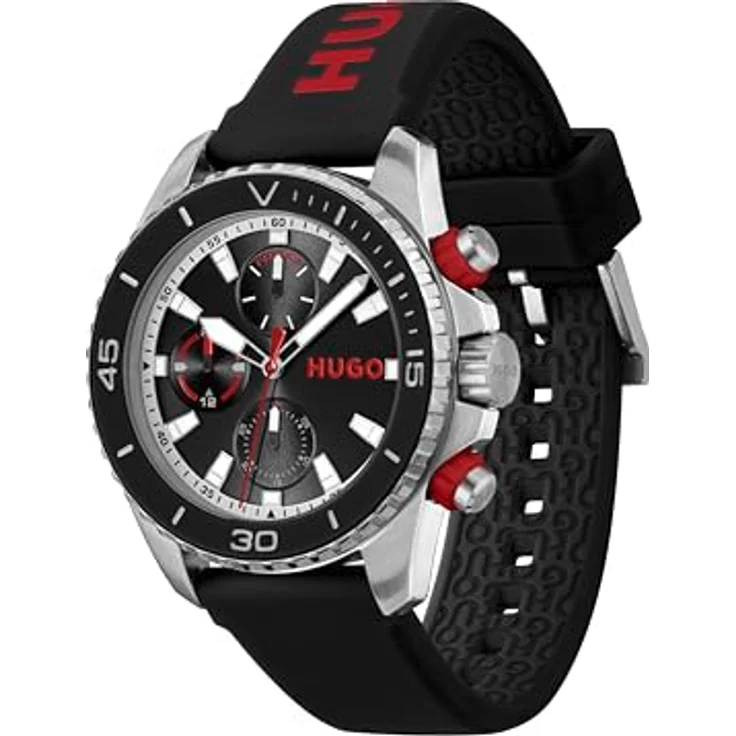 HUGO Multifunktionsuhr #DIVE 1530427, Quarzuhr mit Silikonarmband, analog für Herren, modernes Design – Bild 2