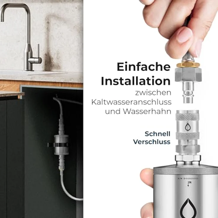 Alb Filter Active Plus, Trinkwasserfilter mit Wasserenthärtung und Bakterienfiltration bis 0.7 µm, Edelstahlgehäuse – Bild 5