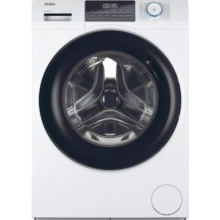 Haier HW90-BP14929A-S, Frontlader Waschmaschine 9 kg, 1400 RPM, Energieeffizienz A, Weiß, mit Kindersicherung und Restzeitanzeige