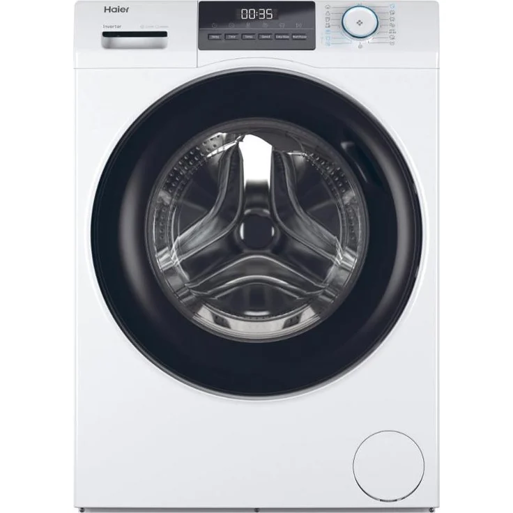 Haier HW90-BP14929A-S, Frontlader Waschmaschine 9 kg, 1400 RPM, Energieeffizienz A, Weiß, mit Kindersicherung und Restzeitanzeige