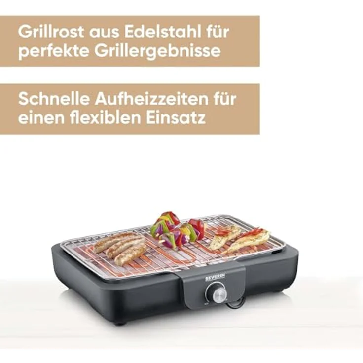 Severin Tischgrill PG 8554 mit Grillrost, 2300 W, Sofort einsatzbereit - keine aufwendigen Grillvorbereitungen – Bild 2