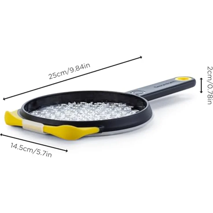 Dreamfarm Ograte Schnellreibe, zweiseitige Lebensmittel- und Gemüse-Reibe mit rutschfestem Haken und Fuß, mittlere Reibe (3 mm), Gelb – Bild 2