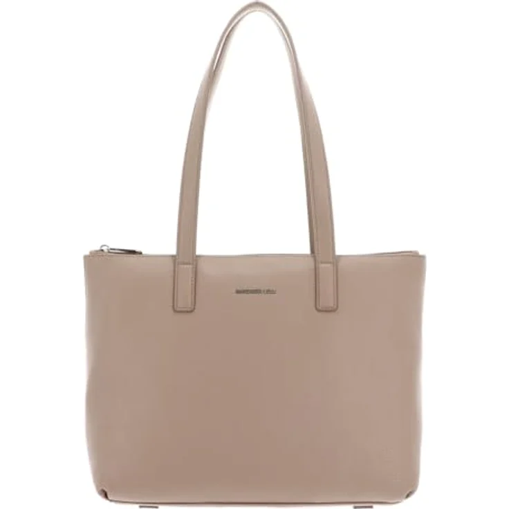 Mandarina Duck Mellow Leather Shopper FZT53, eleganter Damen Shopper aus weichem Kalbsleder, Nude, 36 x 9.5 x 26 cm – Bild 1