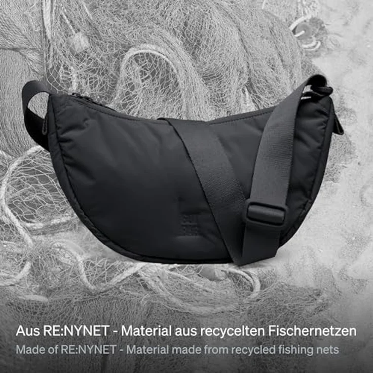 Got Bag Cloud Moon Bag small, Umhängetasche aus recyceltem Nylon, 4l, schwarz monochrome, wasserabweisend – Bild 2