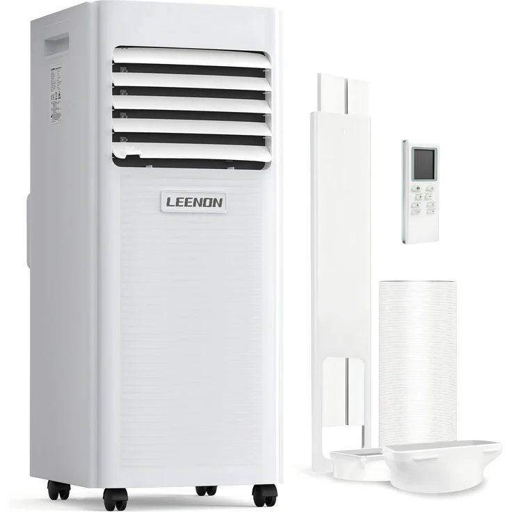 LEENON Mobiles Klimagerät 9000 BTU, 4-in-1 Klimaanlage mit Fernbedienung und LED Display für Schlafzimmer, Wohnzimmer & Büro