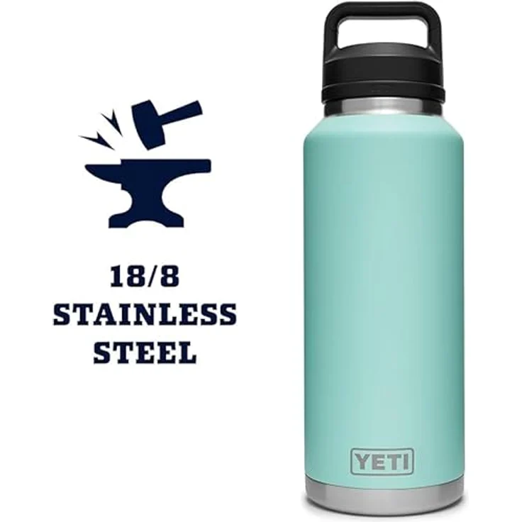 YETI Rambler Flasche mit Chug-Verschluss, doppelwandige Vakuumisolierung, 46 oz (1,3 L), Seafoam, 100 % auslaufsicher, spülmaschinenfest – Bild 2