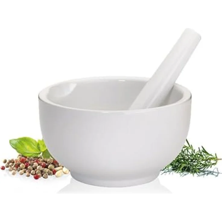Küchenprofi Mörser aus Porzellan, 7 cm, ideal zum Mahlen und Zerkleinern von Gewürzen – Bild 1