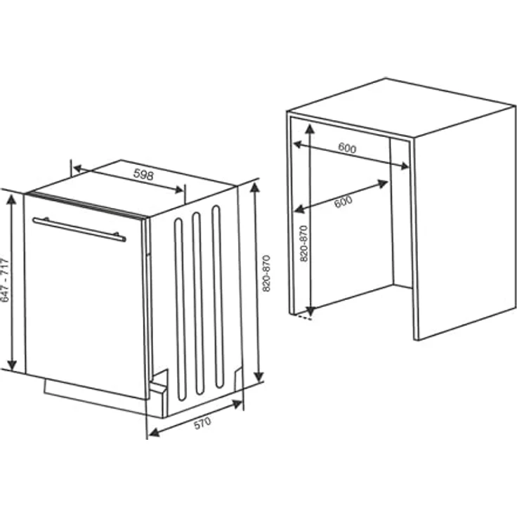Sharp QW-NI14I47DX-DE vollintegrierter Geschirrspüler, 5 Programme, AquaStop, 60 cm – Bild 9