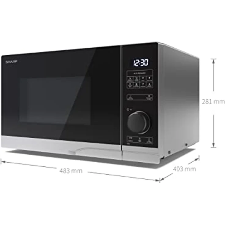 SHARP PS254AES Mikrowelle (Mikrowelle: 900W, 10 Leistungsstufen, Auftaufunktion, Abmessungen: 483x281x403cm), silber – Bild 2