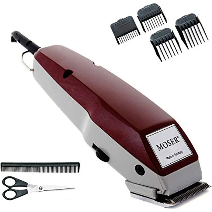 Moser 1400 Haarschneider für Männer, clipper, mit Kabel, mit Zubehör, mit 5 arretierbaren Positionen (0,7 bis 3 mm), vier Führungskämme | 1er Pack – Bild 5