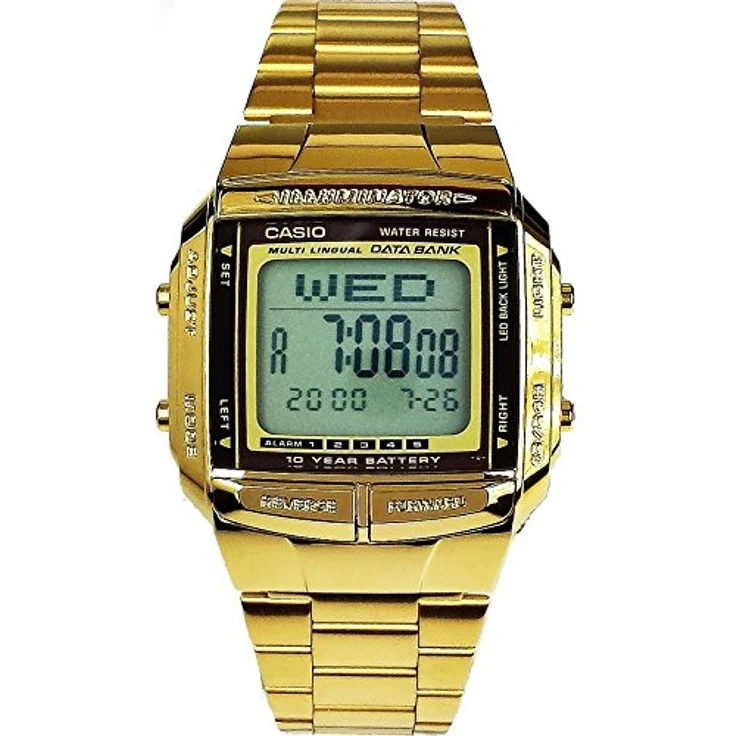 Casio Men's Analog-Digital Automatic Uhr mit Armband S7231419, Databank Golden Man Watch (Ø 38 mm) – Bild 1