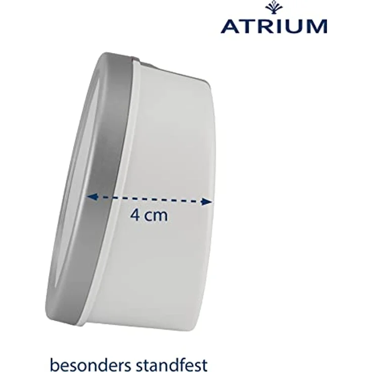 Atrium A260-19, Moderner Design Wecker Analog Quarz ohne Ticken mit Licht und Snooze-Funktion, Rund, Weiß/Silber, 9 cm Durchmesser – Bild 5