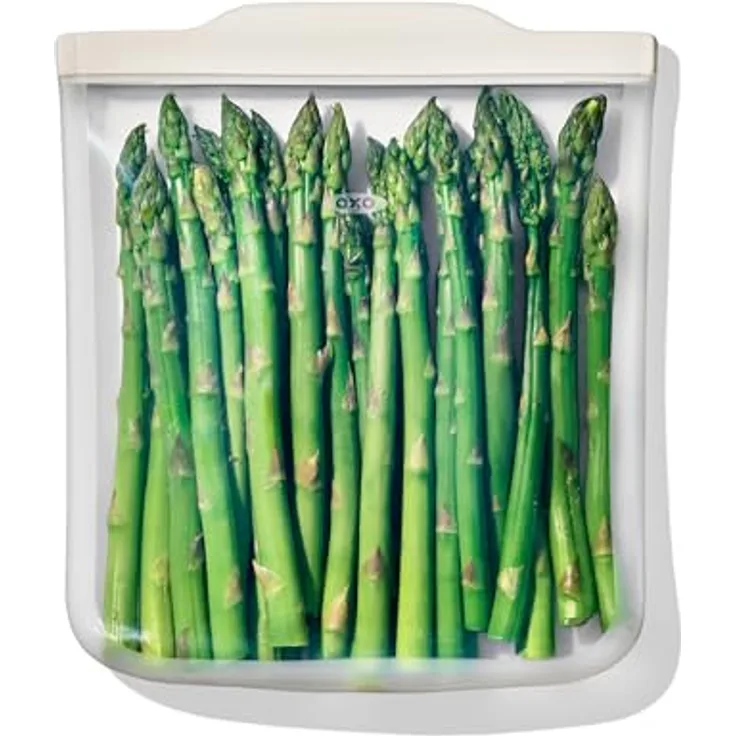 OXO Good Grips Wiederverwendbare Silikonbeutel, flacher Beutel, 1800 ml, ideal für sous-vide, lebensmitteltaugliches Silikon