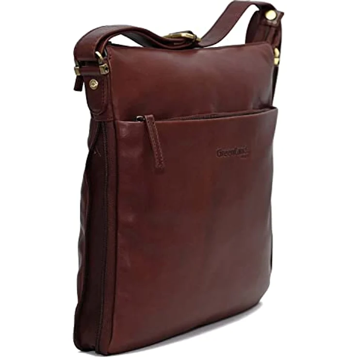 Greenland Nature Nature Umhängetasche aus 100% Leder, 28 cm, rot – Bild 5