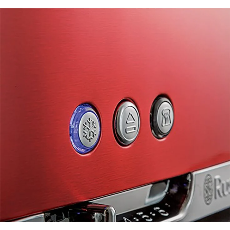Russell Hobbs Langschlitz Toaster Luna rot, extra breite 1 Langschlitzkammer, Brötchenaufsatz, 6 einstellbare Bräunungsstufen + Auftau- & Aufwärmfunktion, Schnell-Toast-Technologie, 1420W, 23250-56 – Bild 4