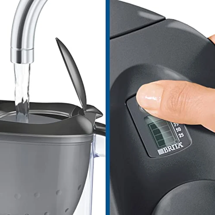 Brita Wasserfilter Marella graphitgrau inkl. 6 Maxtra+ Filterkartuschen, Filter Halbjahrespaket zur Reduzierung von Kalk, Chlor und geschmacksstörenden Stoffen im Wasser  – Bild 4