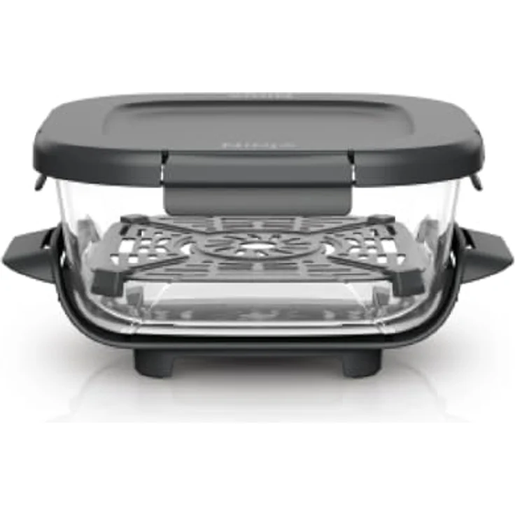 NINJA Backeinsatz CRISPi TempWare, Wärmebeständiger 1,4-l Glasbehälter mit BPA-freiem Deckel für FN101 – Bild 1