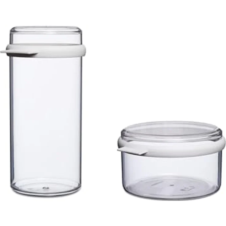 Mepal Stora Starter-Set, Transparente Lebensmittelbehälter mit Deckel für trockene Lebensmittel, Küchenorganizer, Weiß – Bild 1