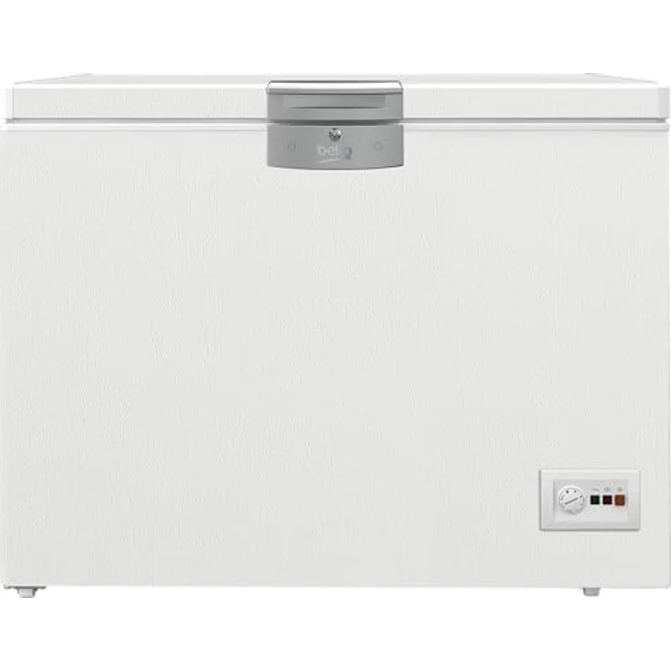 Beko HSM22340 Gefriertruhe, 230 l Nutzvolumen, 2 Gefriergutkörbe, LED-Anzeige, abschließbar, Innenbeleuchtung, Weiß – Bild 1