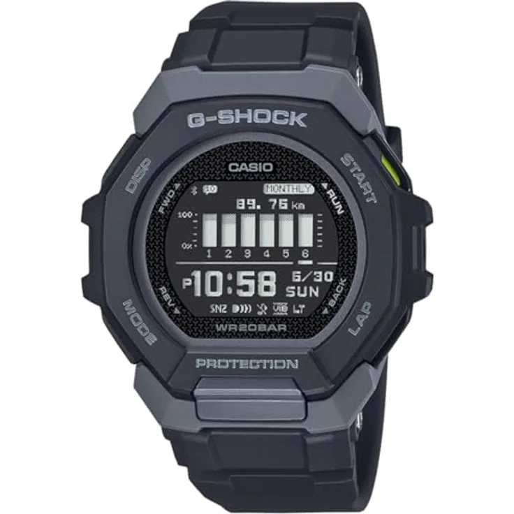 Casio G-Shock Men's Watch GBD-300-1ER, Bluetooth, Black Resin Case and Strap