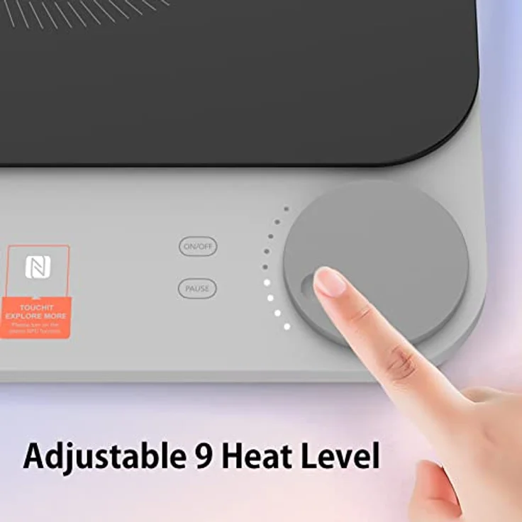TOKIT Induktionskochplatte automatische Topferkennung 2100W 1-Tasten-Steuerung 16mm ultra-dünn Sous-Vide Kristall-Oberfläche Anti-Kratzer-Grau – Bild 2