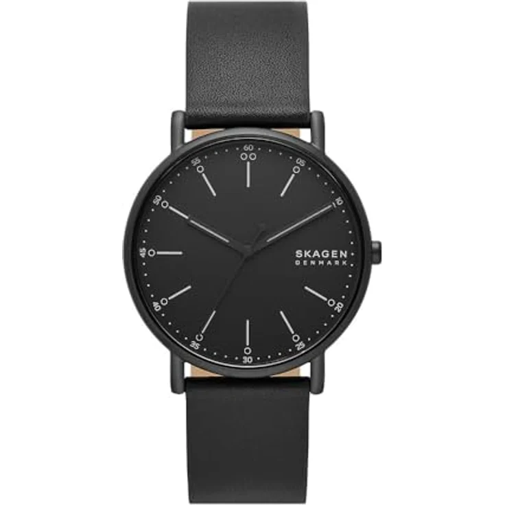 Skagen Herrenuhr Signatur Quartz/3 Zeigerwerk 40 mm Gehäusegröße mit Lederarmband SKW6902 – Bild 1