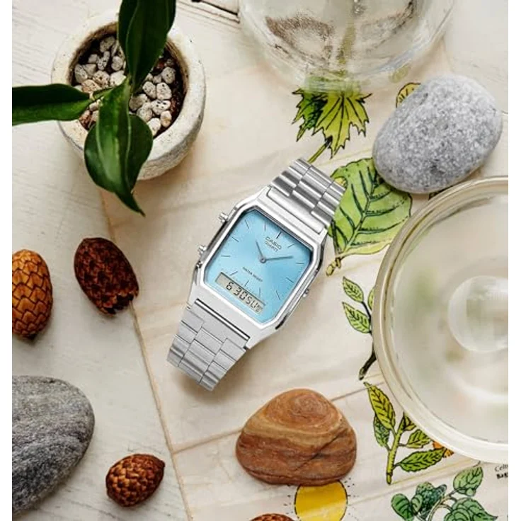 Casio Damen Analog Quarz Uhr mit Edelstahl Armband AQ-230A-2A1MQYES – Bild 4