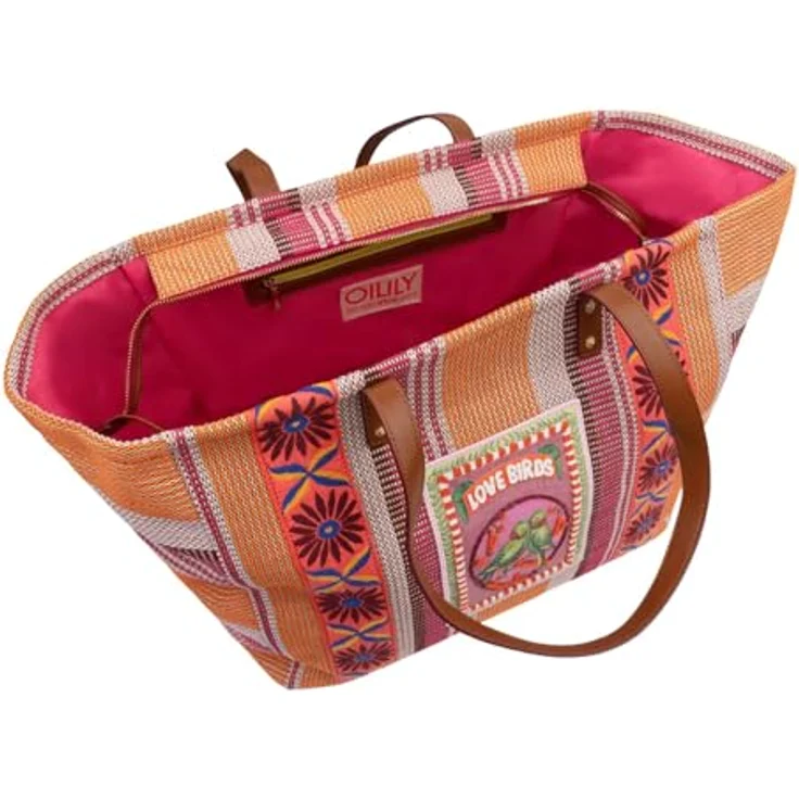 Oilily Stripes Shopper Tasche, orange, 39 cm x 26 cm x 34 cm, 100% Polyester – Bild 4