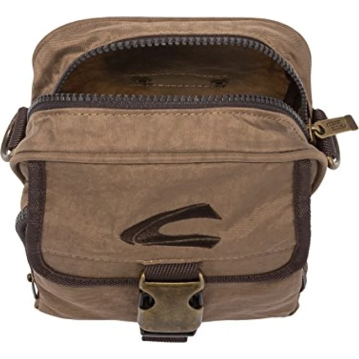 camel active Umhängetasche Journey, sportliche Schultertasche aus Nylon in Sand, geräumiges Hauptfach, verstellbarer Schulterriemen – Bild 4