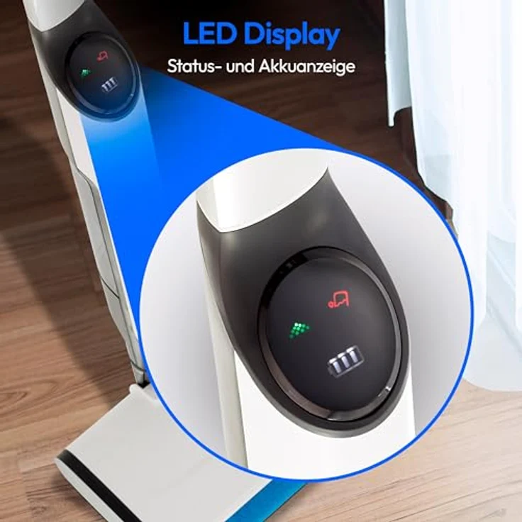 MEDION H09 Bodenwischer elektrisch, kabelloser Wischmopp mit 45 Min. Akkulaufzeit, getrennte Frisch- und Schmutzwassertanks, motorisierte Bürstenrolle für Hartböden – Bild 4