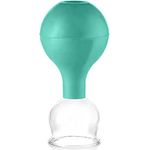 pulox Schröpfglas aus Echtglas inkl. Saugball in Grün, 40 mm