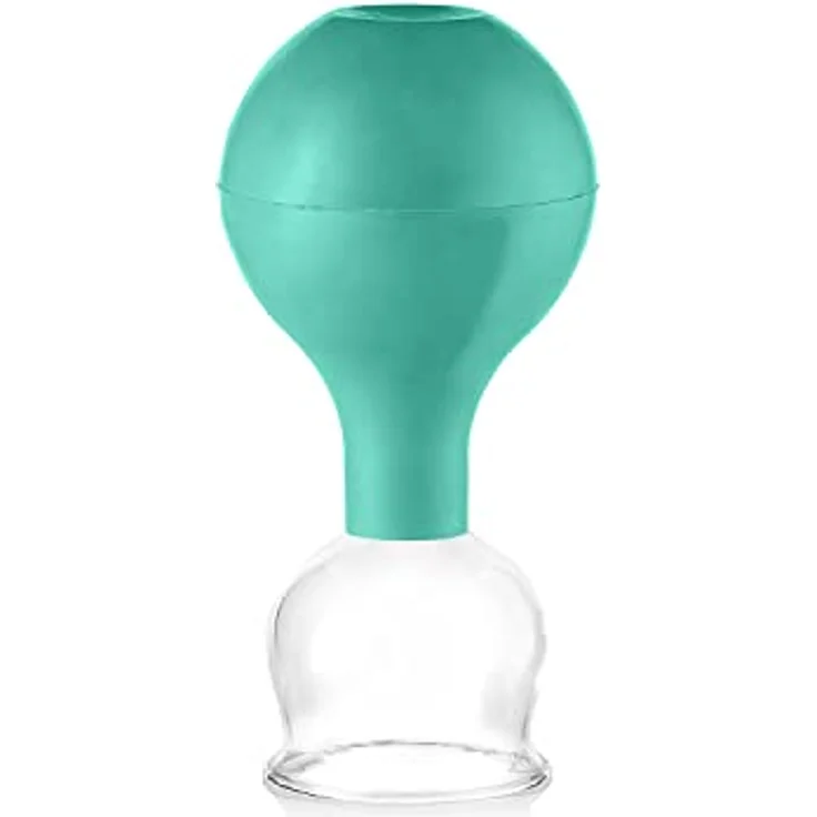 PULOX Schröpfgläser Set aus Echtglas mit Saugball - 3x Medizinisches Schröpfglas in Grün - 40mm, 52mm, 62mm - Professionelle Schröpftherapie und Muskelentspannung – Bild 4