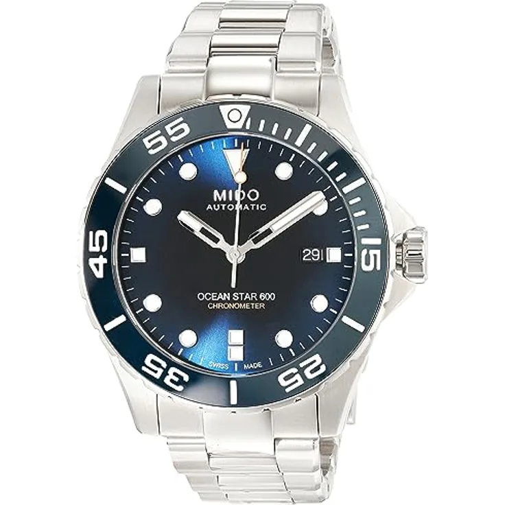 MIDO Automatik-Taucheruhr Ocean Star 600 Blau M026.608.11.041.01, Gehäuse aus Edelstahl, Saphirglas