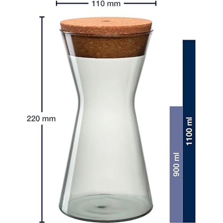 LEONARDO HOME FORMA X Dose, Vorratsdose mit Korkdeckel, luftdichter Behälter, grau, Höhe 22 cm – Bild 2