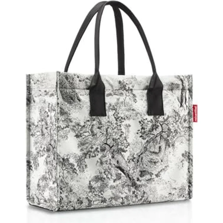 reisenthel daily shopper jacquard grey, Einkaufshilfe aus hochwertigem, wasserabweisendem Polyester, grau, 14 l Volumen, mit Druckknopfverschluss und Innensteckfach – Bild 3