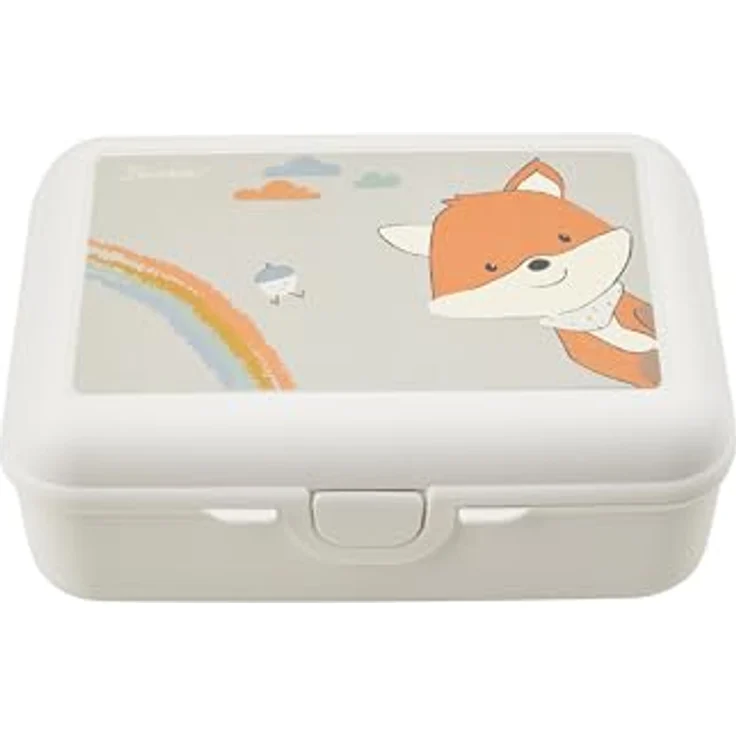 Sterntaler Brotdose Fuchs Filou, praktische Lunchbox mit herausnehmbarem Innenfach, lichtgrau – Bild 1